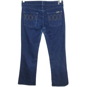 7 For All Mankind Bootcut Jeans Denmark Chain Link Embroidered Pockets Size 29 S